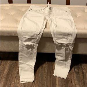Ankle Legging Jean - white distressed